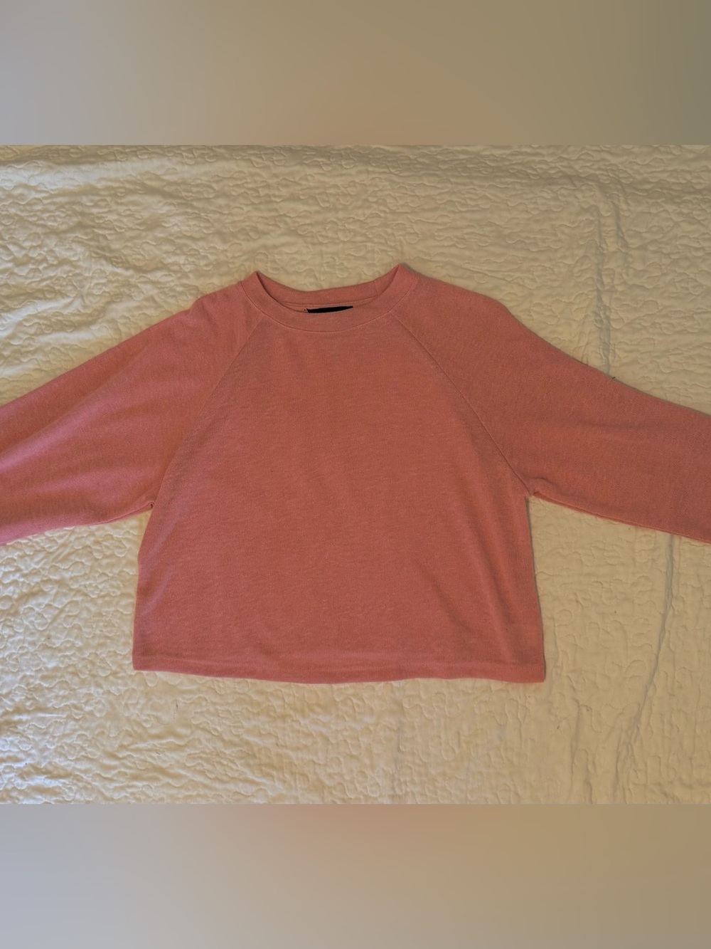 Women's Pink Crewneck Long-Sleeve Top
